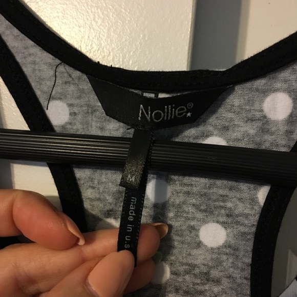 🆕Black & white polka dot tank with side cutouts - Picture 3 of 3